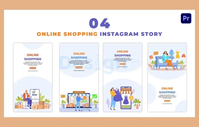 Online Shopping Flat Vector Instagram Story